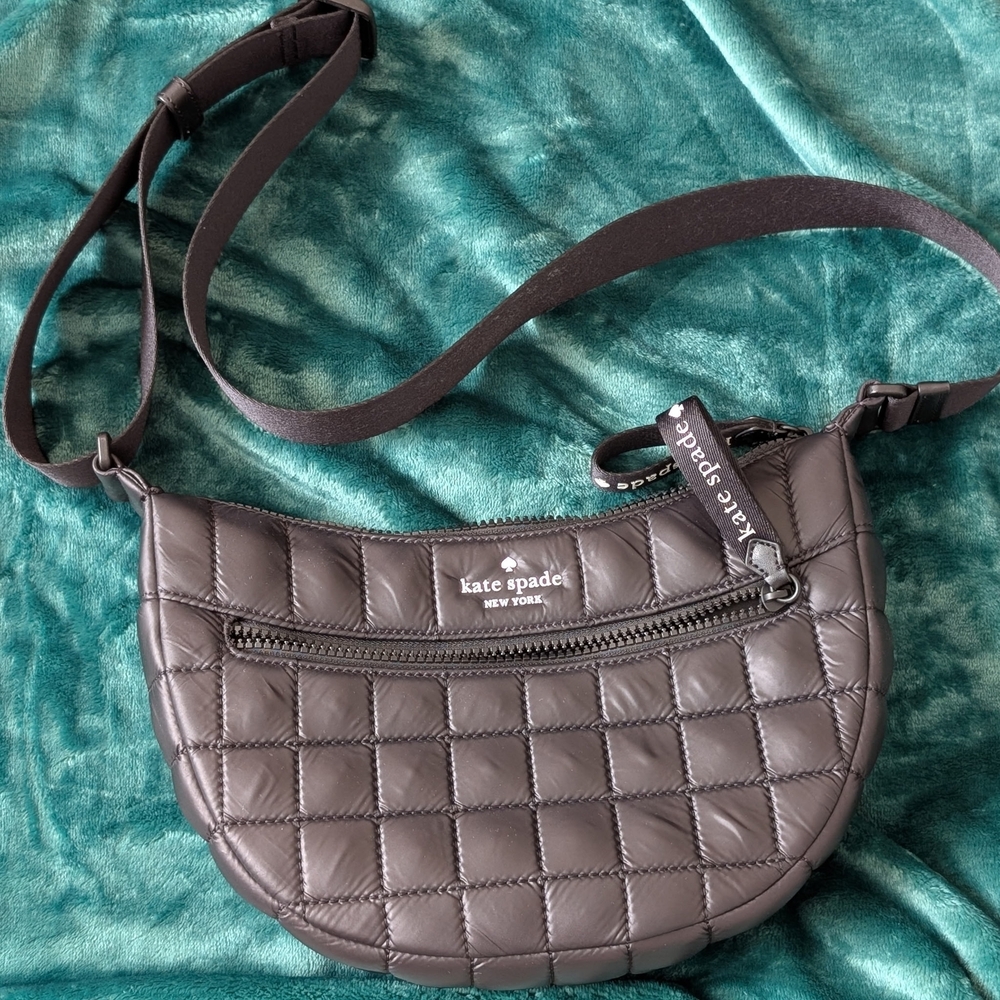 Kate Spade Quilted Charcoal Crossbody Bag